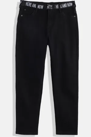 HERE&NOW Boys Tapered Fit Clean Look Stretchable Jeans