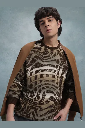 Roadster The Lifestyle Co. Abstract Woven Design Pure Cotton Pullover