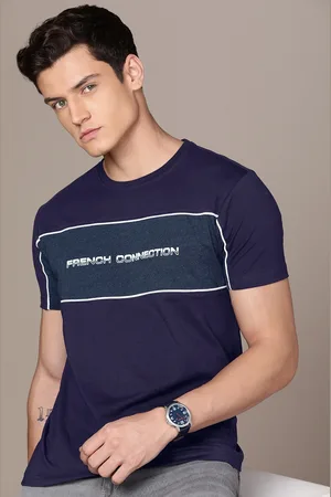 French Connection Men Brand Logo Printed Pure Cotton T-shirt