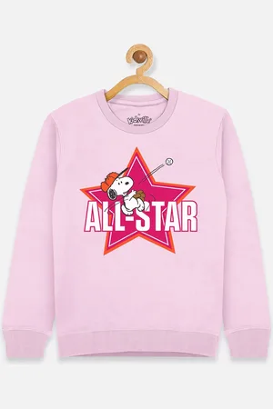 Kidsville Girls Pink Peanuts Printed Sweatshirt