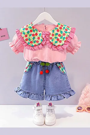 BAESD Girls Printed Top with Shorts
