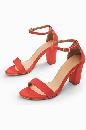 The Label Life Orange Ankle Strap Block Heels