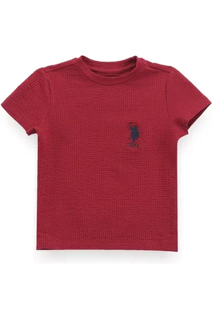 Ralph Lauren Boys Self Design Textured Round Neck T-shirt