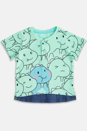 Pantaloons Boys Green Printed Pure Cotton T-shirt