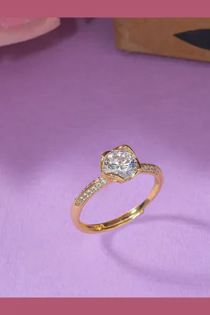 Voylla Women Gold-Plated CZ-Studded Finger Ring