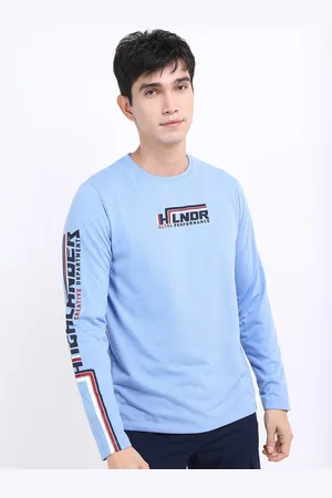 Highlander Men Blue Typography Slim Fit T-shirt