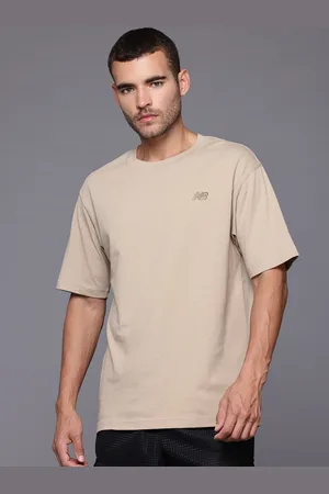 New Balance Drop-Shoulder Sleeves Pure Cotton Relaxed Fit Athleisure T-shirt