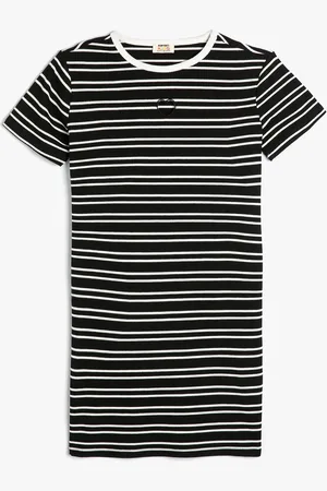 Koton Girls Striped Round Neck T-shirt Dress