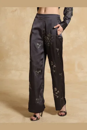 Kazo Women Embellished High-Rise Trousers