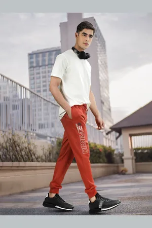 Ralph Lauren Men Red Brand Logo Printed Knitted Regular Joggers