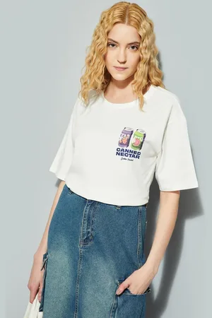 Max Collection Women Graphic Printed Round Neck Cotton Relaxed Fit T-shirt