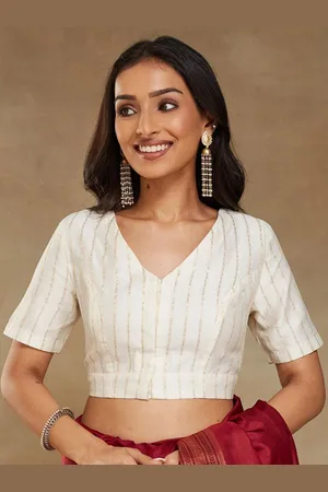 Fabindia Woven Designed Saree Blouse