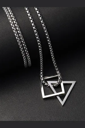 French Accent Silver-Plated Pendant With Chain