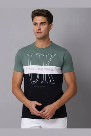 CANTABIL Men Green & excalibur Printed Raw Edge T-shirt