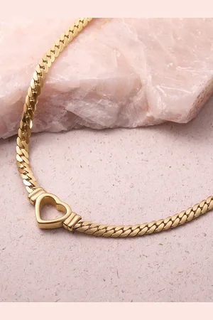 DressBerry Contemporary Gold Toned Necklace