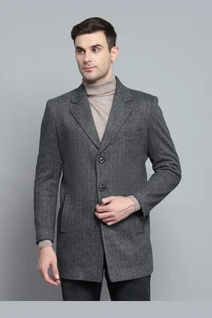 Monte Carlo Men Notch Lapel Collar Single-Breasted Overcoat