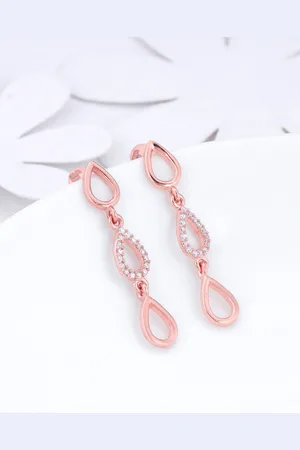 GIVA Rose Gold-Plated 925 Sterling Silver Zircon-Studded Drop Earrings