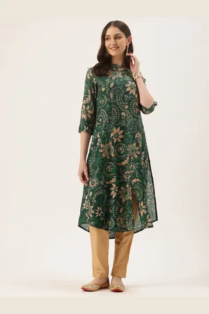 Amukti Floral Printed A-Line Kurta