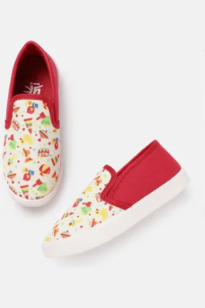 YK Boys Conversational Printed Slip-On Sneakers