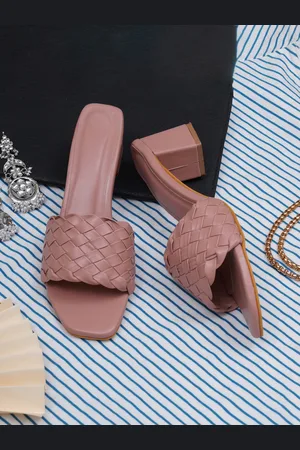 Misto Woven Design Block Heels