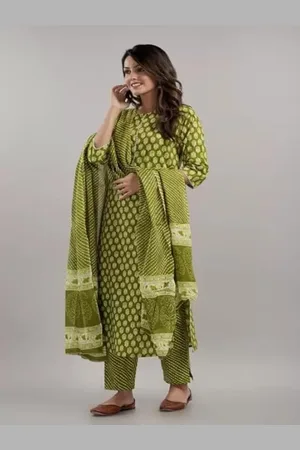Moda Rapido Women Ethnic Motifs Embroidered Regular Pure Cotton Kurta with Trousers & With Dupatta