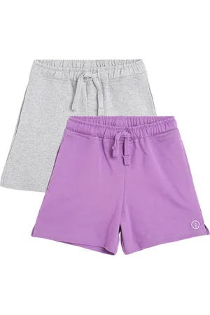 Campana Girls Pack of 2 Regular Fit Solid Cotton Shorts