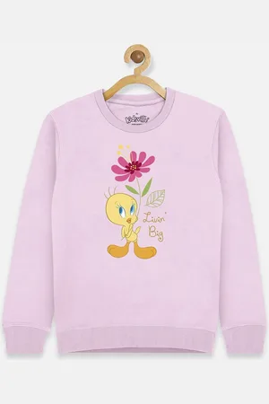 Kidsville Tweety Girls Pink Printed Sweatshirt