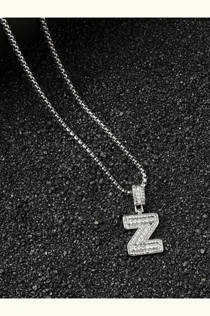 French Accent Silver-Plated Pendant With Chain