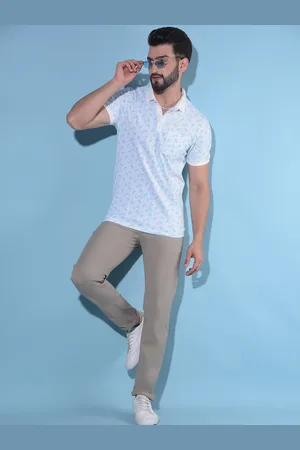 Crimsoune Club Tropical Printed Polo Collar Slim Fit T-shirt