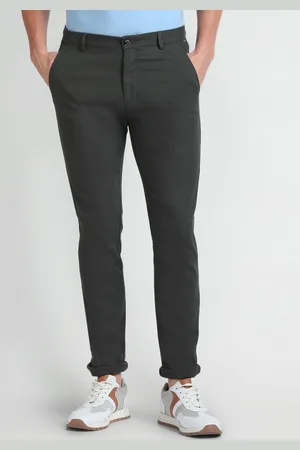Arrow Men Slim Fit Low-Rise Flat-Front Cotton Casual Trousers