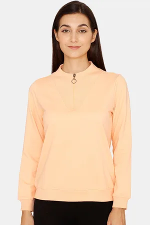 Zivame Women Solid Mandarin Collar Top