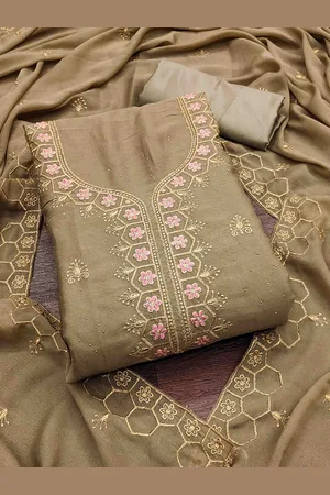 KIMISHA Embroidered Unstitched Dress Material