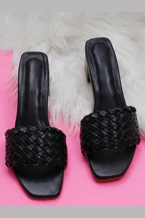 Misto Woven Design Block Heels