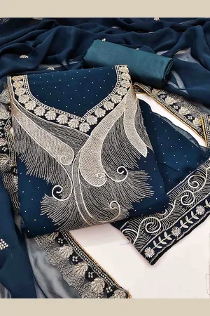 KIMISHA Embroidered Unstitched Dress Material