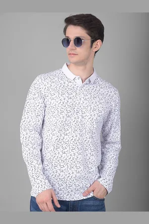 Crimsoune Club Abstract Printed Polo Collar Slim Fit T-shirt