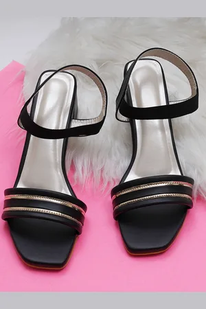 Misto Black Embellished Stiletto Pumps with Bows
