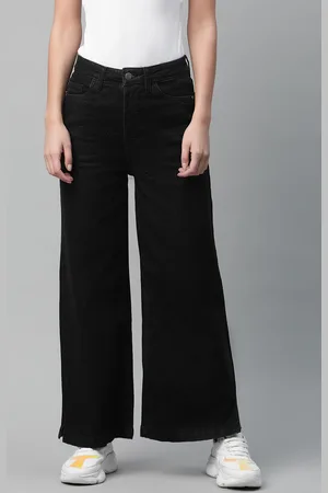 Mast & Harbour Women Black Flared Stretchable Jeans