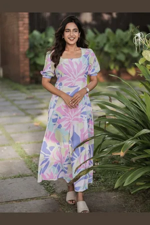 Hay Floral Print Liva Fit & Flare Dress