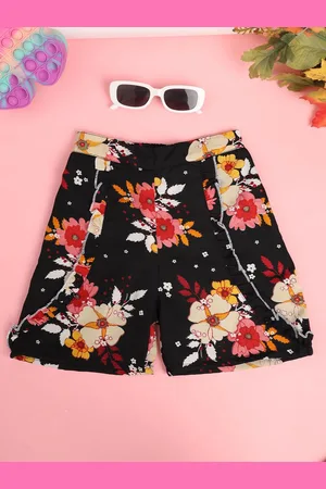 Cutiekins Girls Floral Printed Mid-Rise Shorts