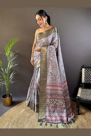 all about you Floral Zari Silk Cotton Tussar Saree