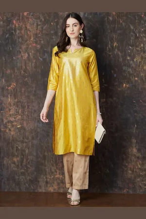 Lifestyle Women Ethnic Motifs Embroidered Off-Shoulder Flared Sleeves Kurta