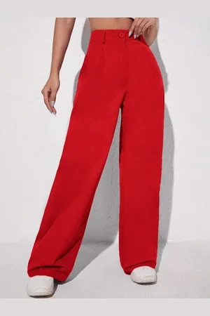Chemistry Women Relaxed Straight Leg Flared High-Rise Trousers