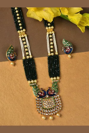 SOHI Gold-Plated Kundan Studded & Beaded Alloy Jewellery Set