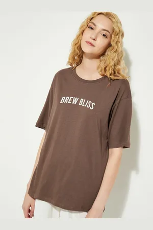 Max Collection Women Graphic Printed Round Neck Cotton Oversized T-shirt