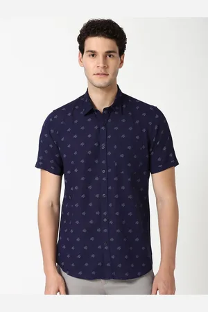 Peter England Men Spread Collar Floral Printed Cotton Slim Fit Casual Shirt