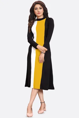 DressBerry Colourblocked A-Line Midi Dress