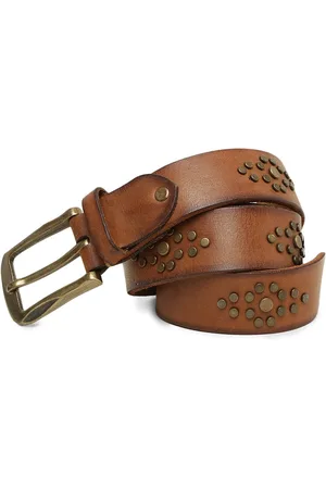 ART N VINTAGE Men Studded Embellished Leather Casual Belt