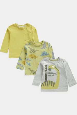 Mothercare Boys Pack Of 3 Graphic Printed Round Neck Pure Cotton T-shirts