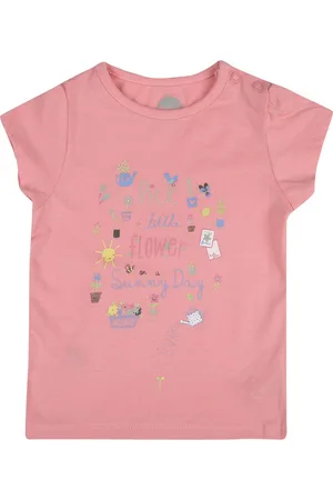 Mothercare Girls Typography Printed Pure Cotton T-shirt