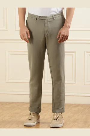 Hackett Men Slim Fit Plain Cotton Chinos Trousers